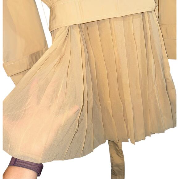 New Wynne Layers Trench Coat Chiffon Pleated Back Women's XL Academia Carmen - Picture 7 of 9